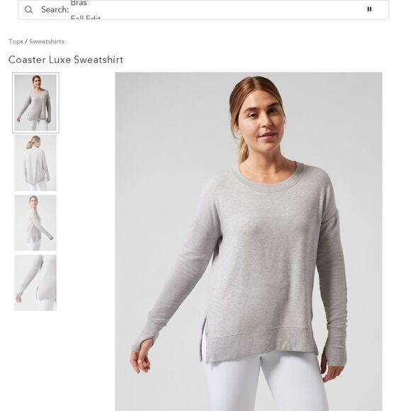 NEW‎ WITHOUT TAGS ATHLETA COASTER LUXE SWEATSHIRT IN CREAM - Picture 1 of 8